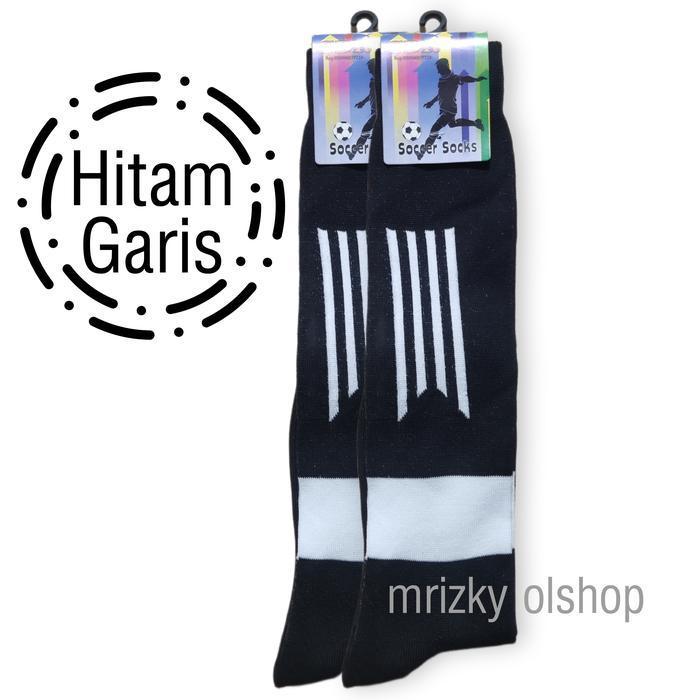 KAOS KAKI BOLA PANJANG/KAOS KAKI FUTSAL PANJANG/KAOS KAKI BOLA STRIP - MERAH GARIS