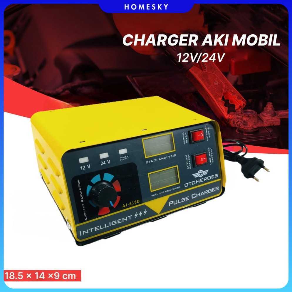OTOHEROES Charger Aki Mobil Intelligent Battery Charger 12V/24V - AJ-618D