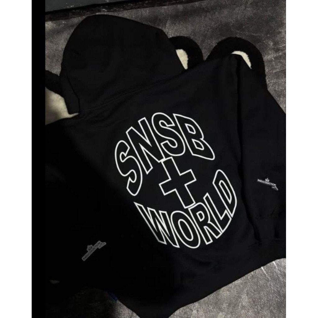 Sweater Hoodie Boxy SNSB WORLD ROAD Oversize Unisex Pria Wanita Cod