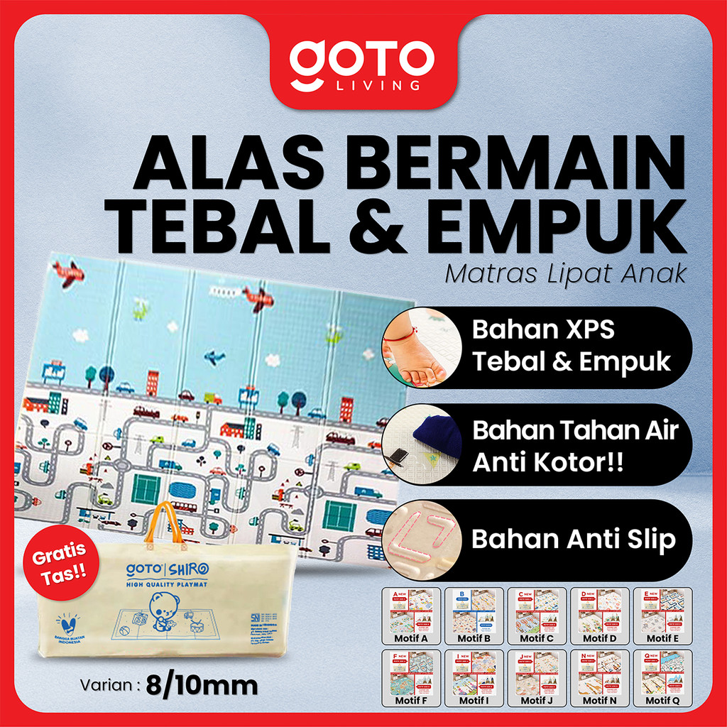 Goto Shiro Playmate Bayi Matras Lipat Playmat Anak Tebal 180x200 cm
