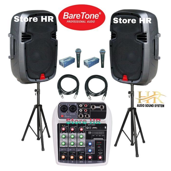 paket sound System speaker aktif baretone 12 inch full set komplit