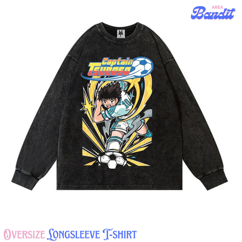 Bandit Area "captain tsubasa" Oversize Longsleeve T-shirt Vintage tee