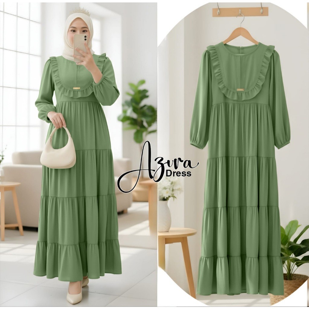 Pakaian Muslim Kekinian Bahan Crinkle Airflow Premium Gamis Wanita Jumbo ld 130