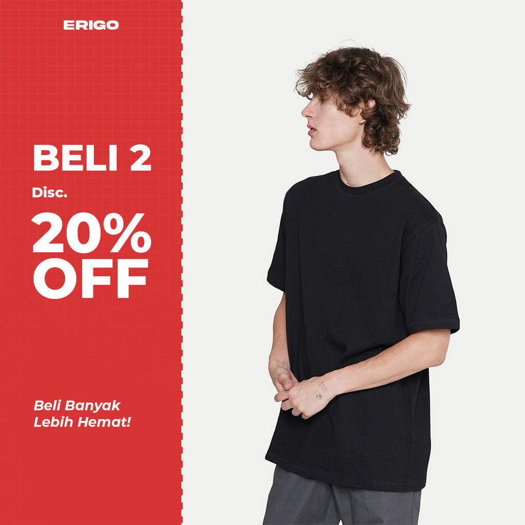 Erigo T-Shirt Basic Meghan Black - Kaos Basic Polos Unisex