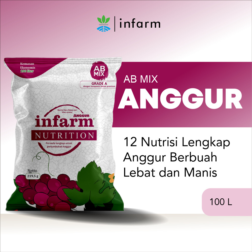 INFARM - Nutrisi AB Mix Anggur 100 Liter Pupuk Konvensional Tanah dan Hidroponik Tanaman Anggur