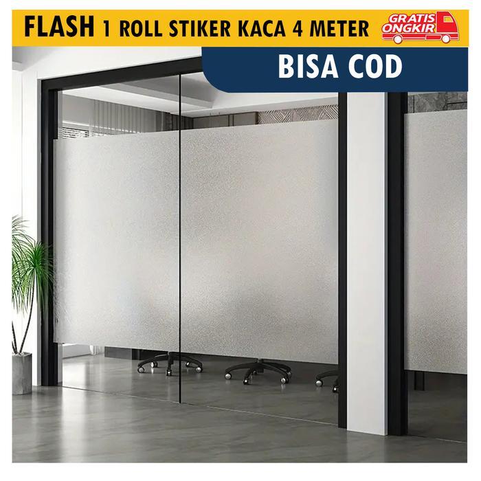Sale Stiker Kaca Sandblast 45cm x 4m Minimalist Motif - Vinyl Textured - Dinding, Wallpaper Sticker 