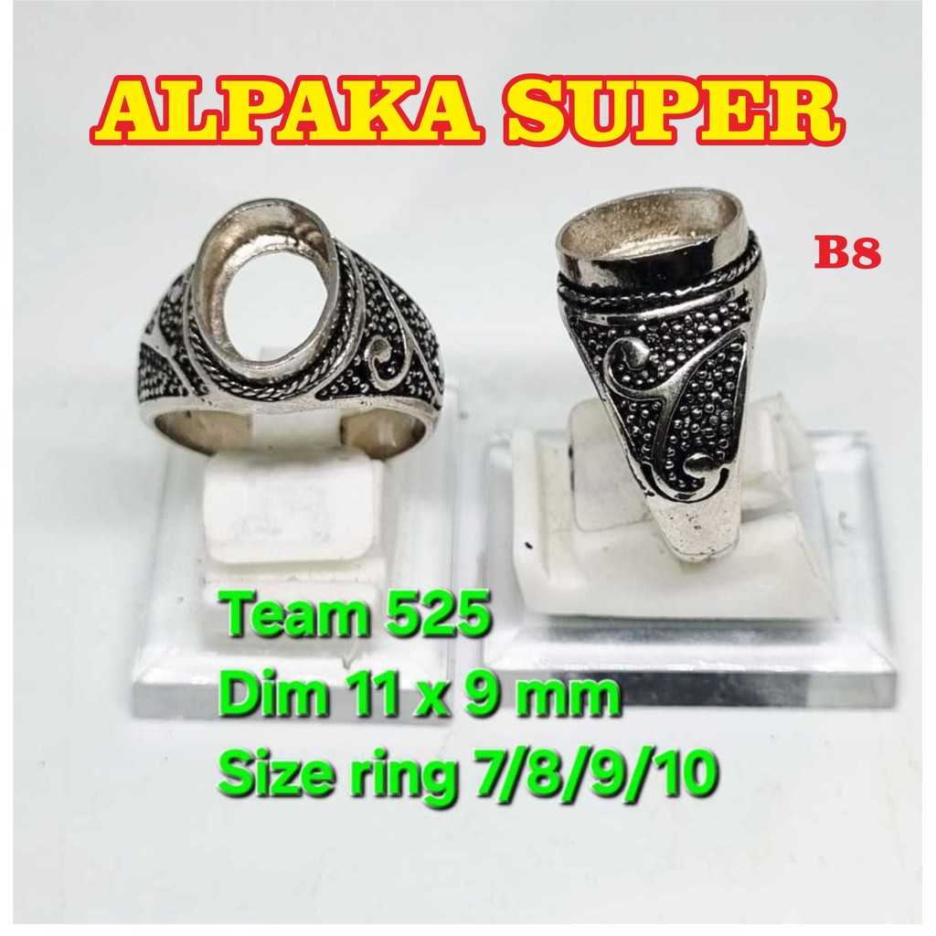 Ring emban alpaka super dim 11x9 tanam / pengikat ring cincin batu akik eceran /B08