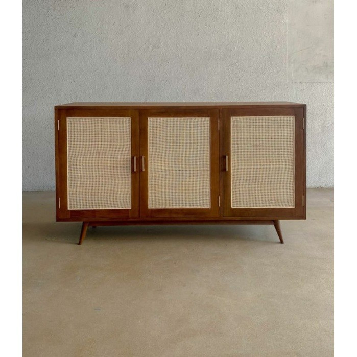 BUFET TV ROTAN RETRO MINIMALIS VINTAGE CABINET SCANDINAVIA DRAWER PAJANGAN BAHAN KAYU JATI GRADE A B
