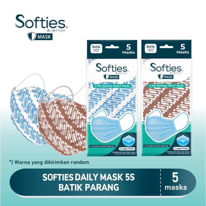 softies 3 ply earloop surgical masker 5s batik edition