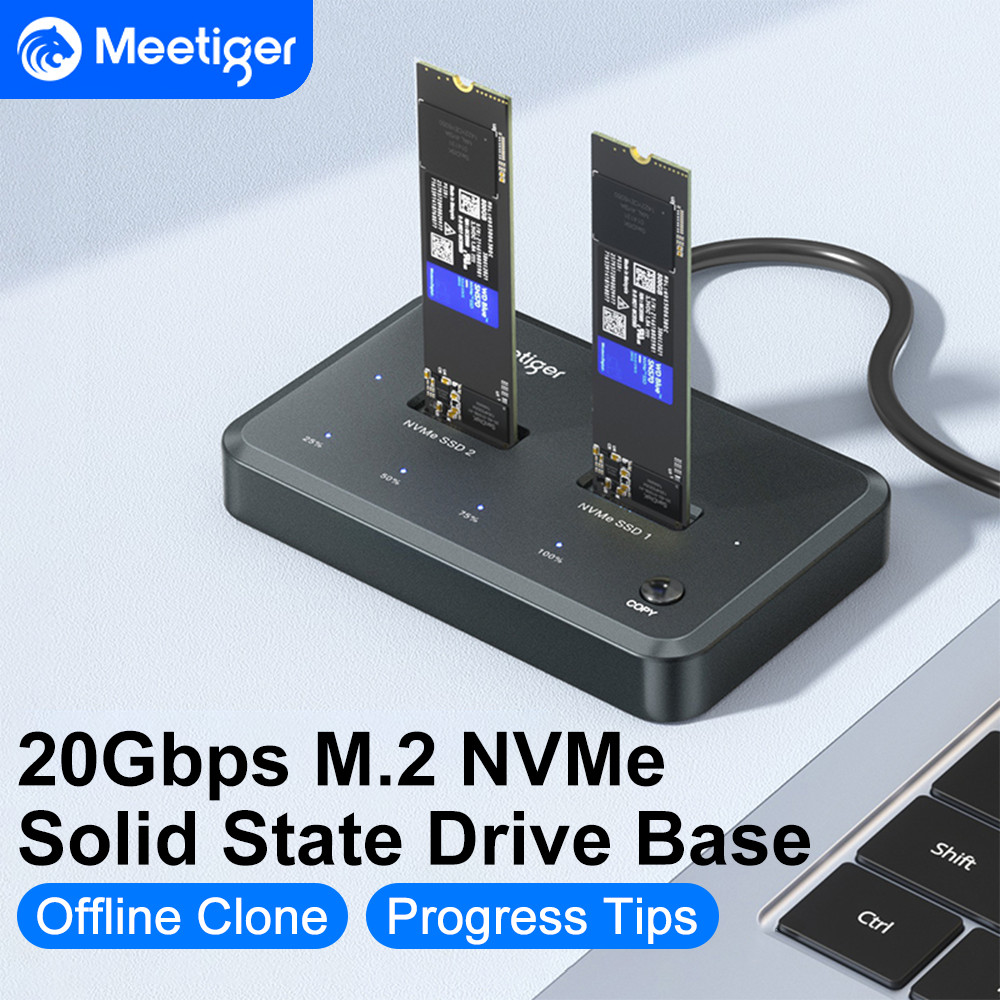 Meetiger 20Gbps M.2 NVMe Ssd Case PCle NVME Ssd Docking Station M.2 Sd Enclosure Type-C M2 SSD Enclo