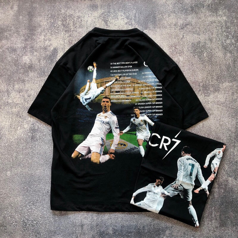 Kaos Pria (LVR) Baju Kaos Oversize CRISTIANO RONALDO CR 7 - T Shirt Vintage Oversize CR 7 Cristiano 