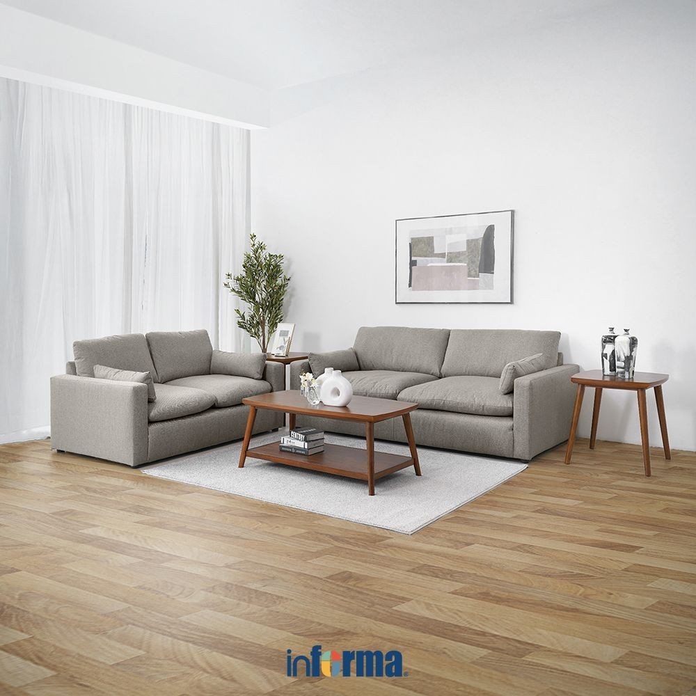 Informa Ashley Refined Sofa Fabric - Cokelat Tempat Duduk Empuk Sofa Ruang Tamu Furniture Indoor Rum