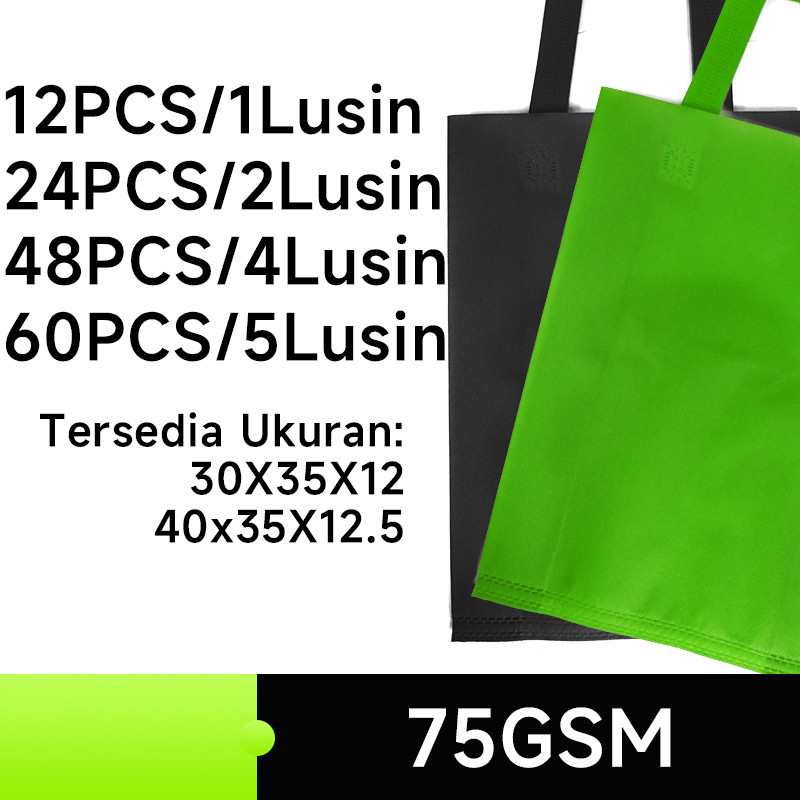 Tas Promosi Branding 75gsm - Spunbond Laken Premium, 2 Ukuran Besar, Model Tali, Kualitas Foto Bagus