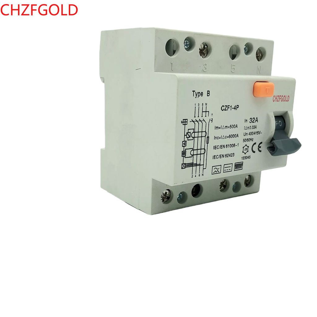 B Type RCD RCCB AC DC 10KA 400V ELCB Circuit Breaker Price 4P  30mA 300MA
