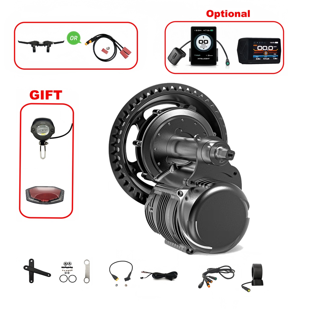 Tongsheng TSDZ8 48V 500W/48V 750W Torque Sensor eBike Mid Drive Motor DIY Conversion Kit with  Displ