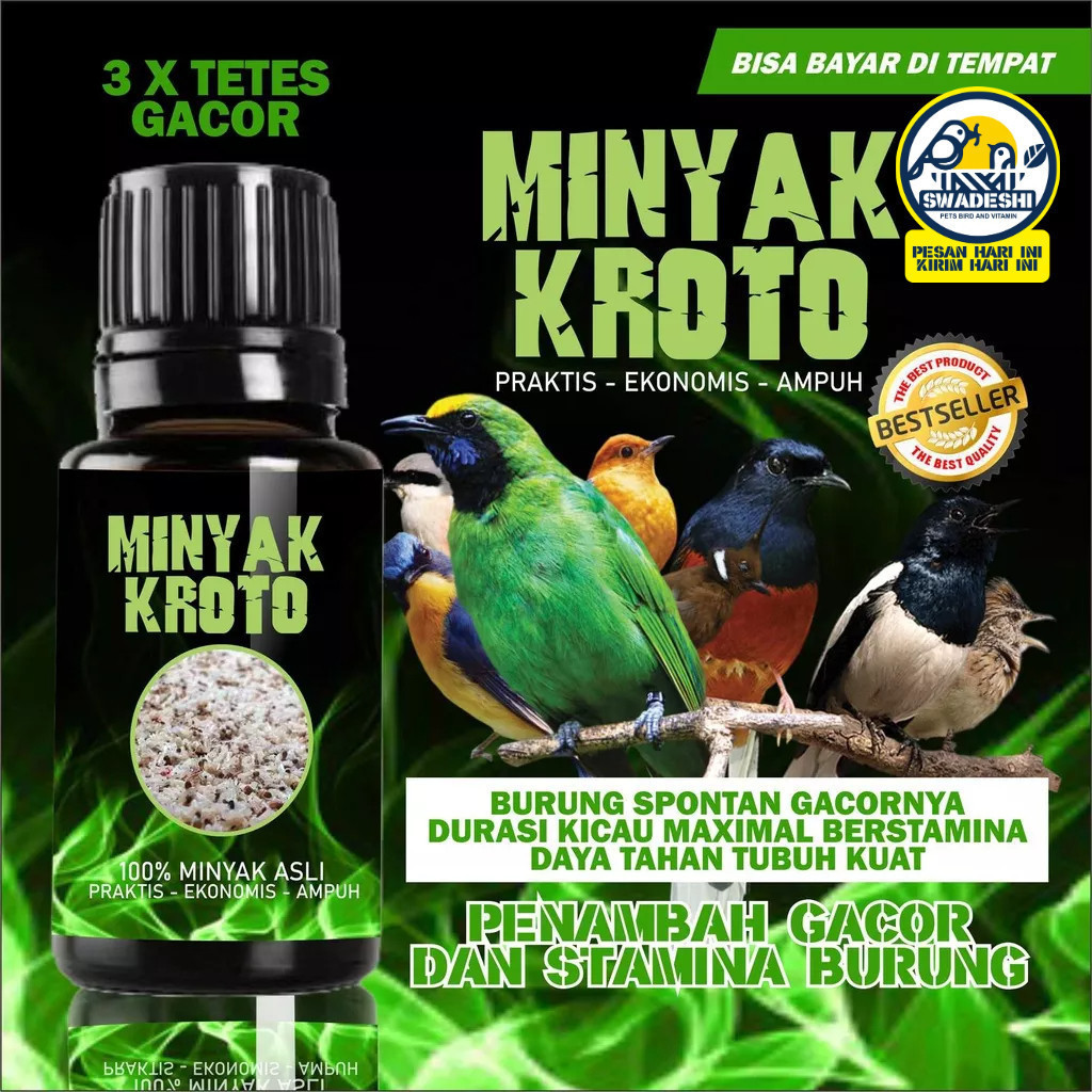 Klinik Hewan Aneka Hobi Anda Doping Burung - VIT BURUNG BERKICAU MINYAK KROTO 100% PROTEIN TINGGI UN
