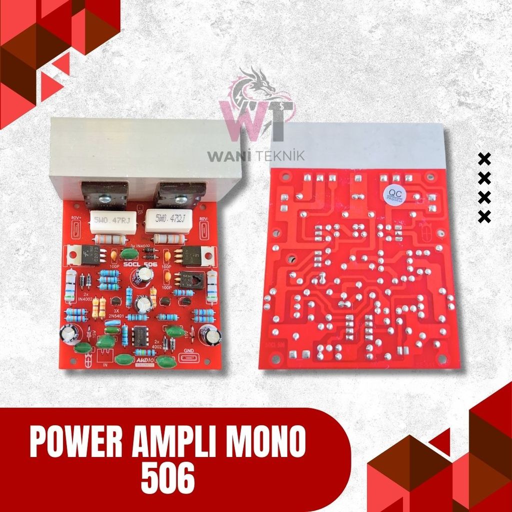 Power Amplifier Rakitan 506 Mono OCL + Heatsink Final Toshiba 2SC5200 2SA1943