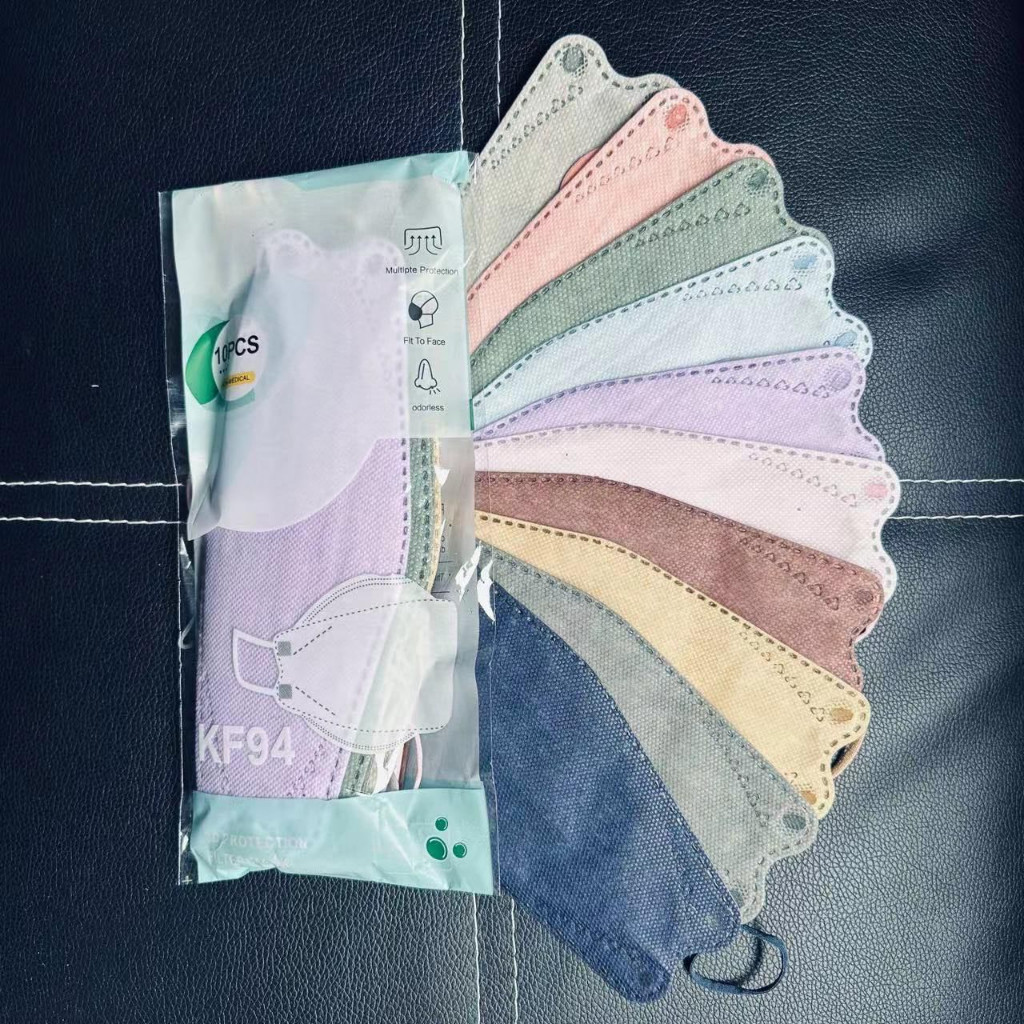 MUSO | MASKER KF94 MIX 10W KF94 KOREA RAINBOW - MASKER KF94 4PLY MIX 10 WARNA TALI HITAM MEDICAL GRA
