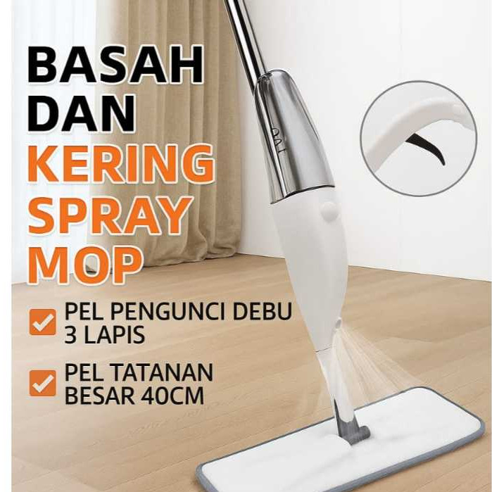 TerbaruPel Lantai Semprot Otomatis Spray Mop Stainless / Alat Pel Semprot Air Anti Bocor untuk Rumah
