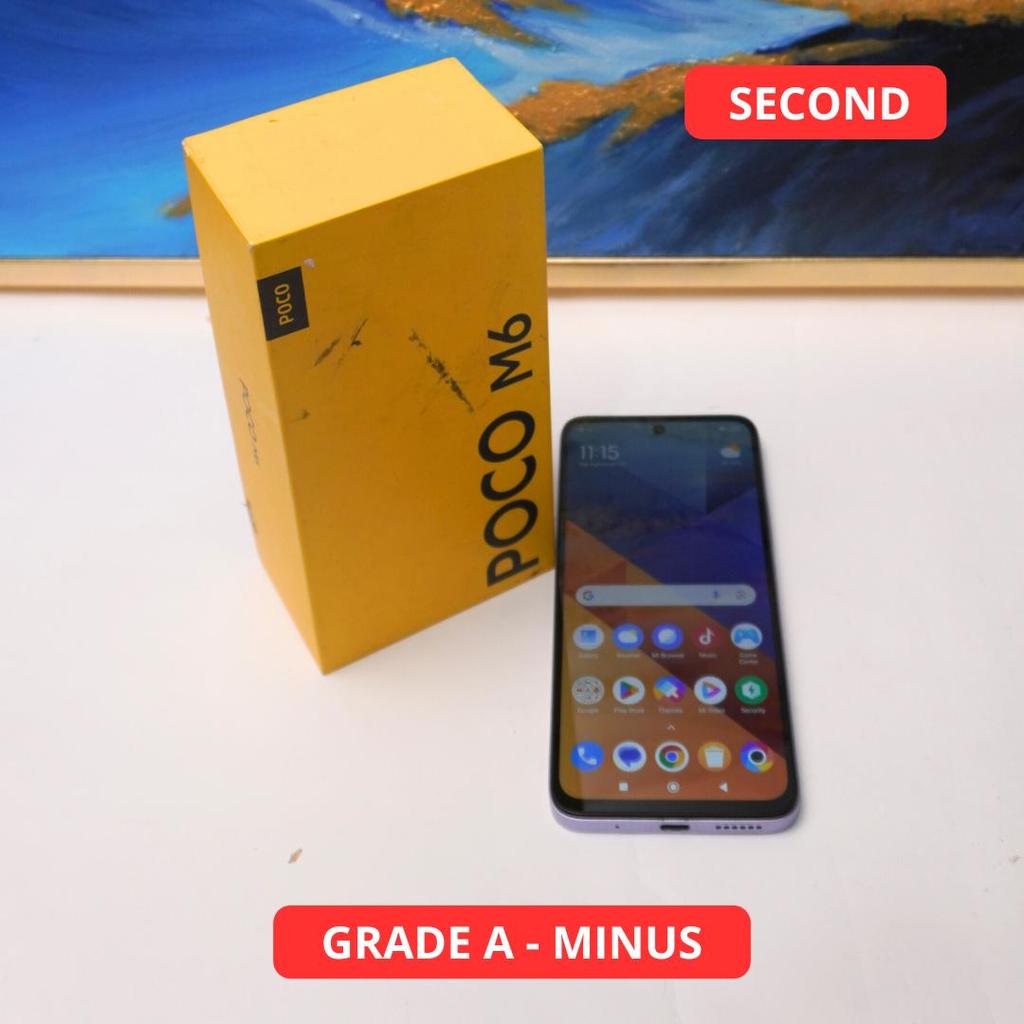 XIAOMI POCOPHONE M6 8/256 GB GRADE A - MINUS HP SECOND ORIGINAL SINAR MUTIARA CELL