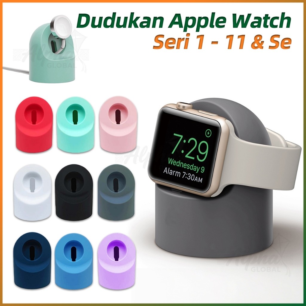 Dudukan Apple Watch Silikon Charger Stand For Apple Watch Series 1 2 3 4 5 6 7 Se / Silicone Iwatch 