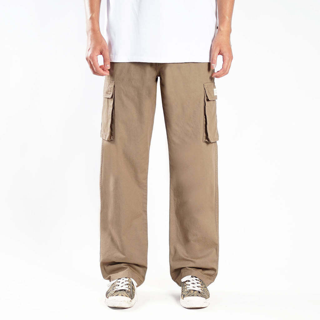Gigg - Travis - Khaki Cargo Pants  - Celana Pria Kargo Panjang - Regular Straight