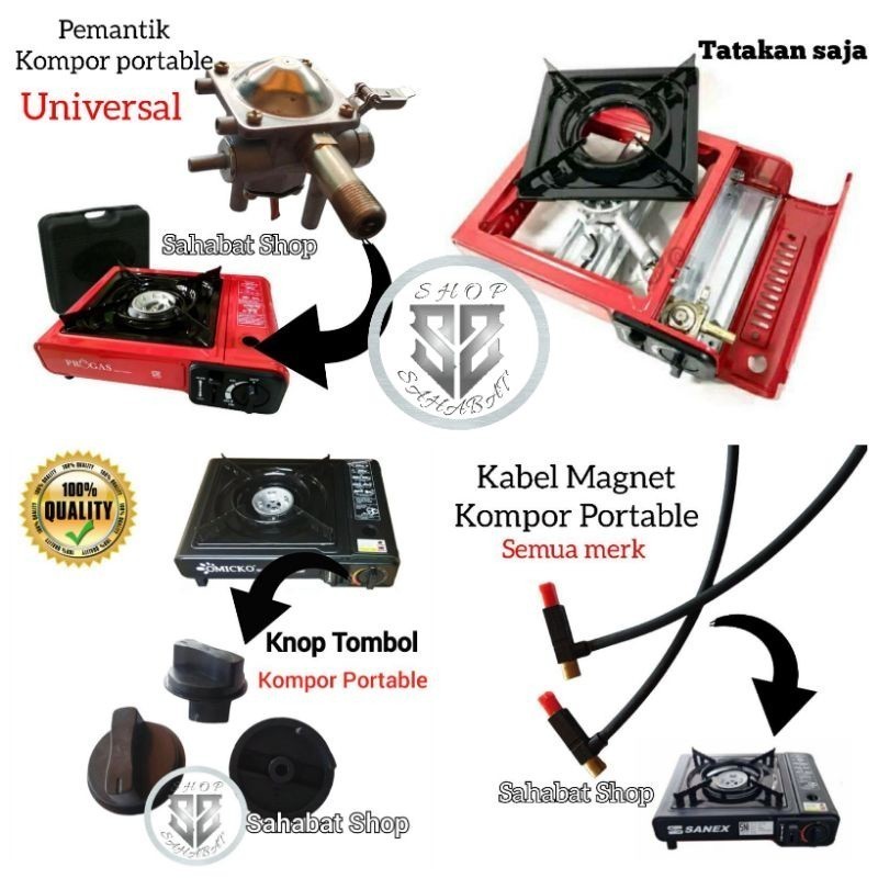 PART KOMPOR GAS PORTABLE LENGKAP / TATAKAN PEMANTIK KNOP JARUM DLL