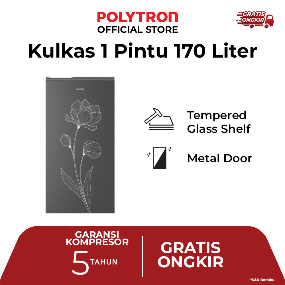 Kulkas Polytron 1 pintu PRB 177 TY  (170L) / Kulkas 1 pintu Polytron PRB177 TY