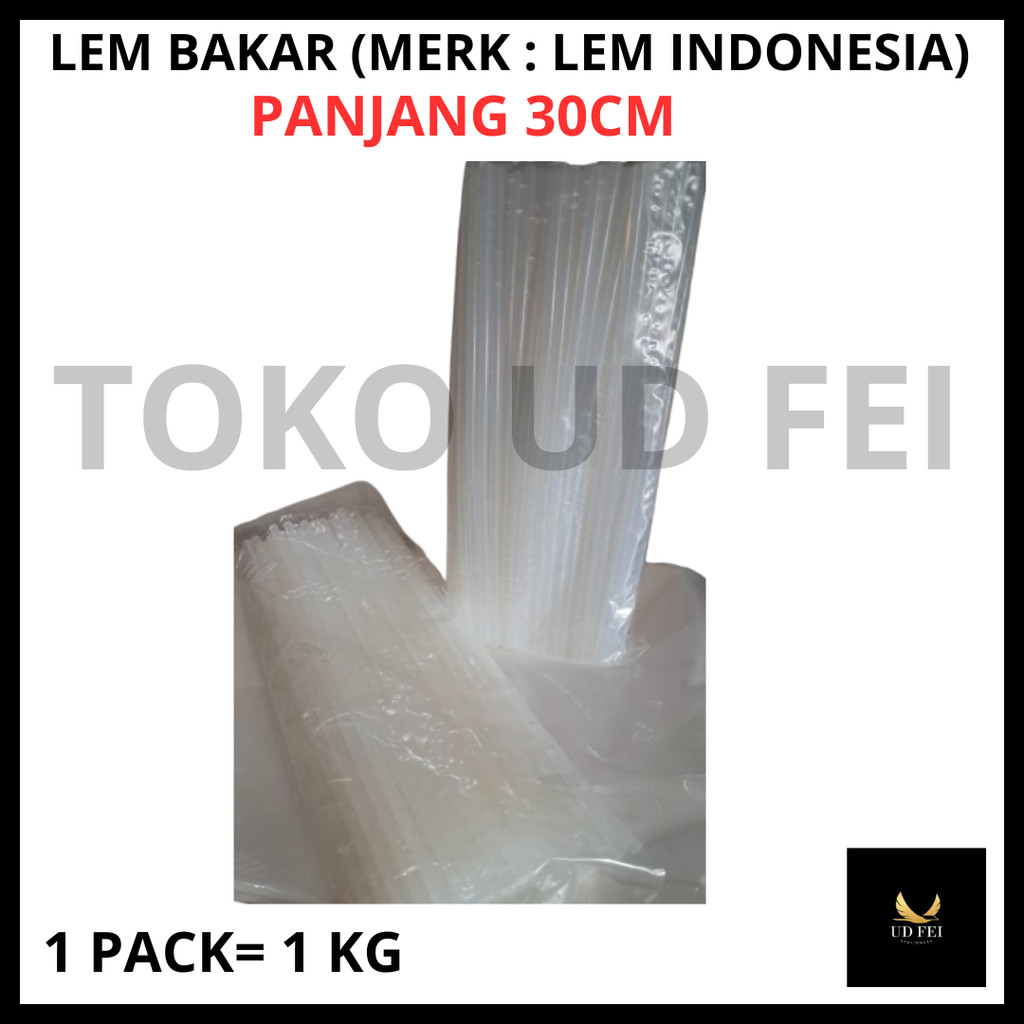 (1 KG 30CM LEM BAKAR INDONESIA) Lem Bakar Kecil/ Lem Tembak/ Lem bakar Panjang/ Lem Lilin Panjang