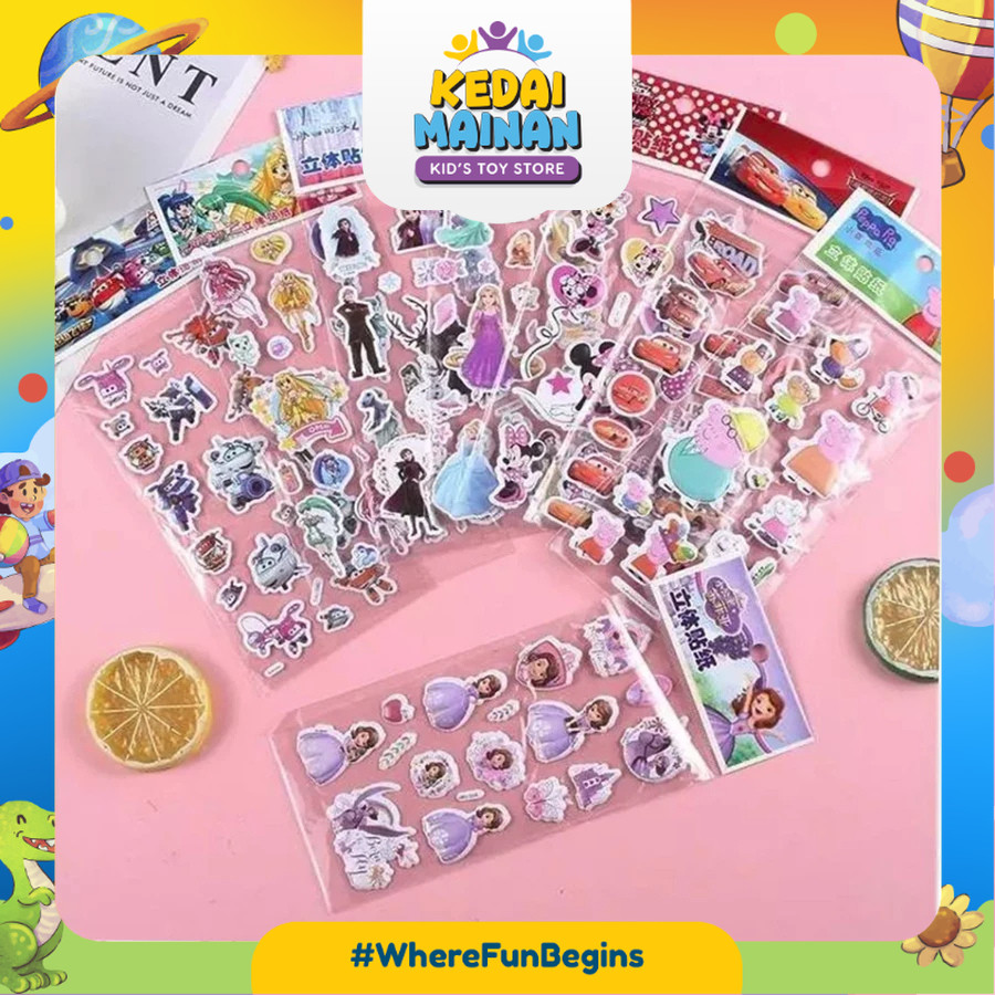 [KEDAIMAINAN] [WM454] Stiker Timbul Random/ Stiker Mainan Anak Timbul / Stiker Anak 3D/ Stiker Karak