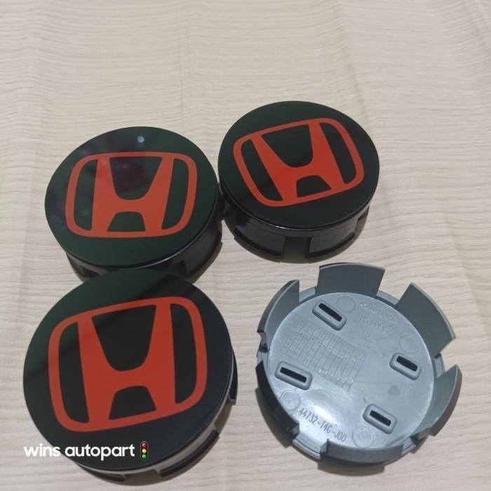 dop roda tutup as roda velg racing honda jazz brio mobilio - crom - crom - Merah