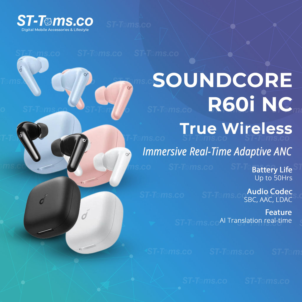 Anker Soundcore R60i NC / R60iNC / R60 iNC True Wireless TWS ANC With LDAC 50Hrs Battery Life - D120