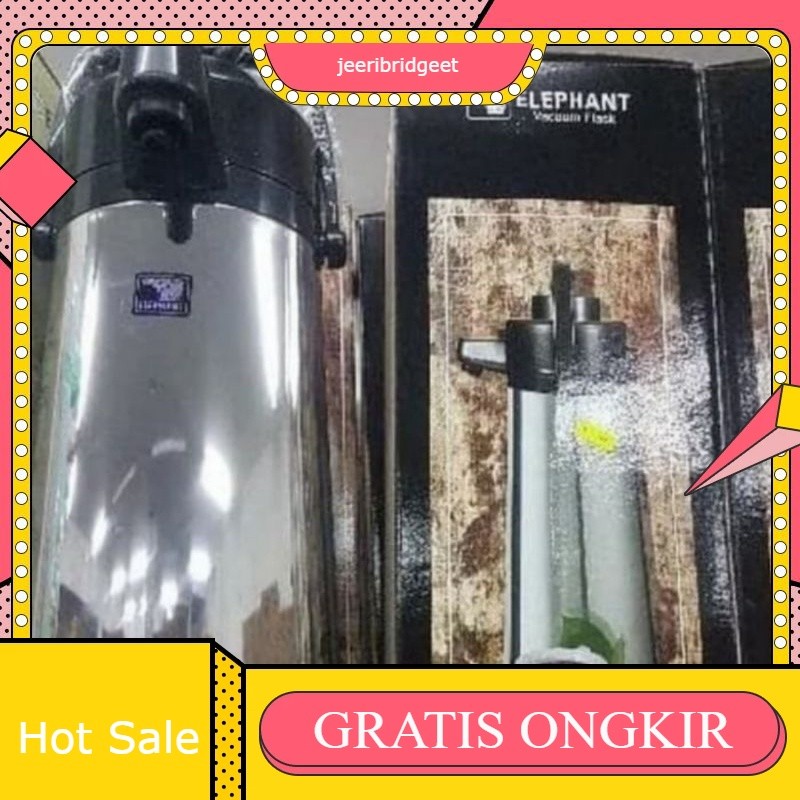 termos air panas elephant 2,5 liter / thermos air panas stainless / termos pencet airport pompa elep