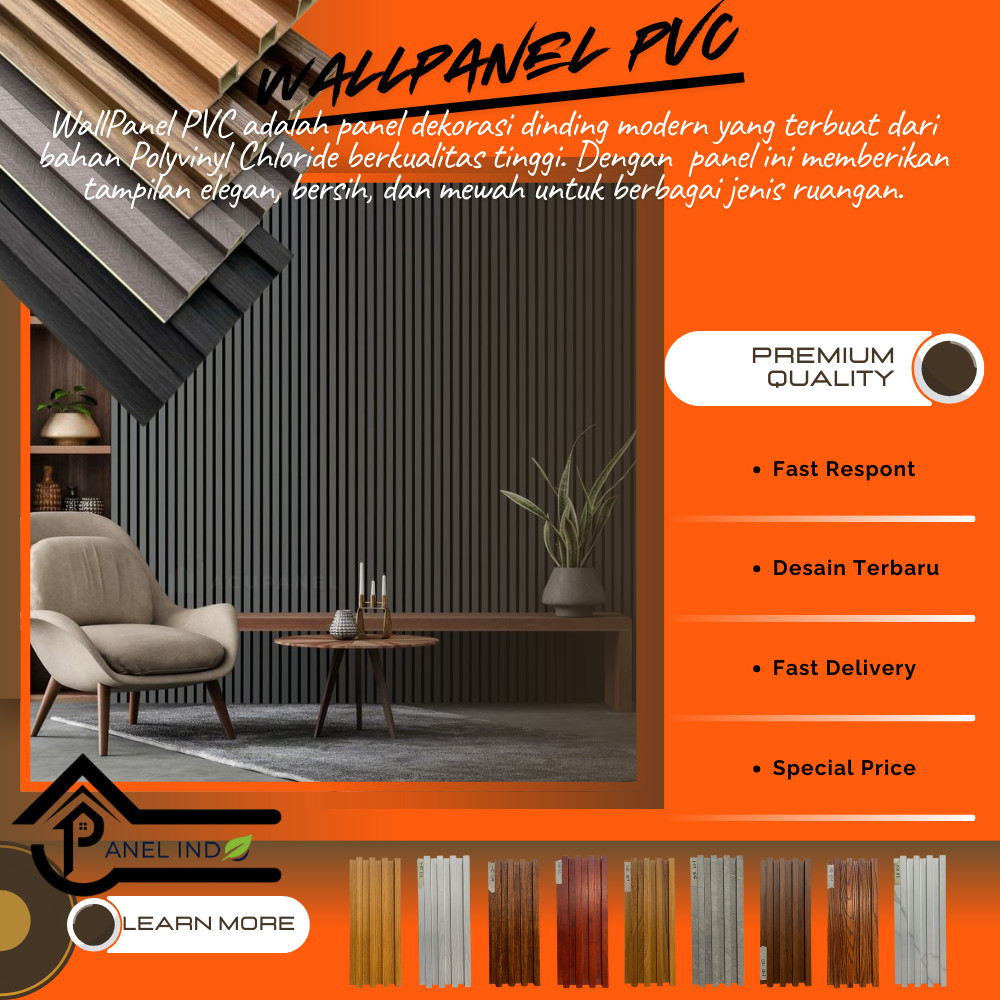 Panel Indo ( INSTANT BANDUNG )  WallPanel PVC Ukuran 1,5 Meter / WPC Murah Berkualitas Bandung / WAL