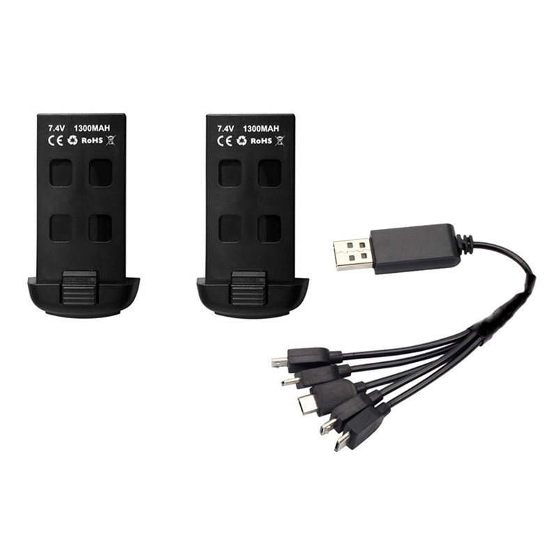 TERANTY 74V 1300mAh Lipo Battery and 5in1 charger For S166 S167 RC Drone Spare Parts for S167 RC Dro