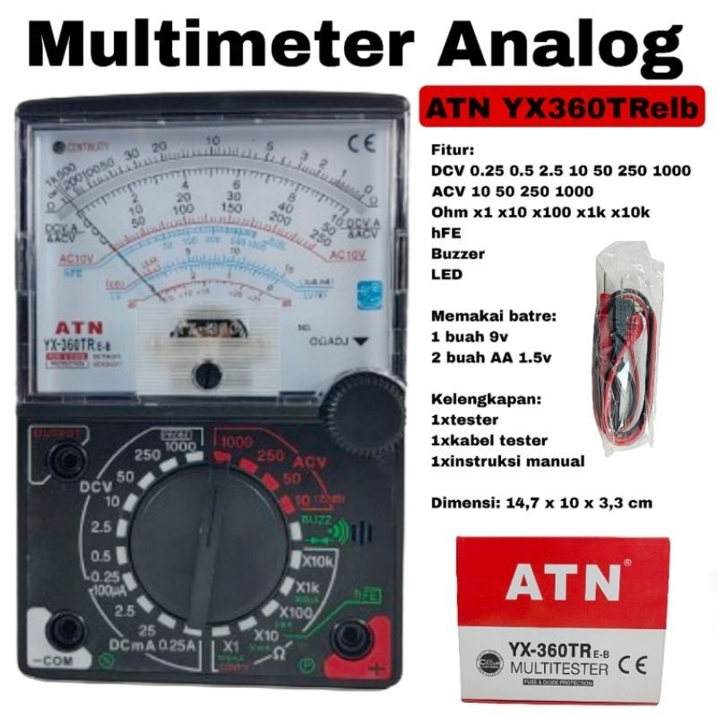Multitester ATN YX360TReb Multimeter Analog YX-360TReb Tester YX 360 TReb