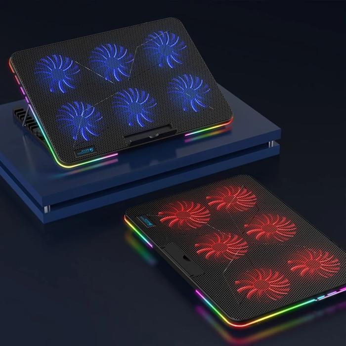 Gaming Laptop Ice Cooling Pad RGB Laptop Fan Cooling Stand with 6