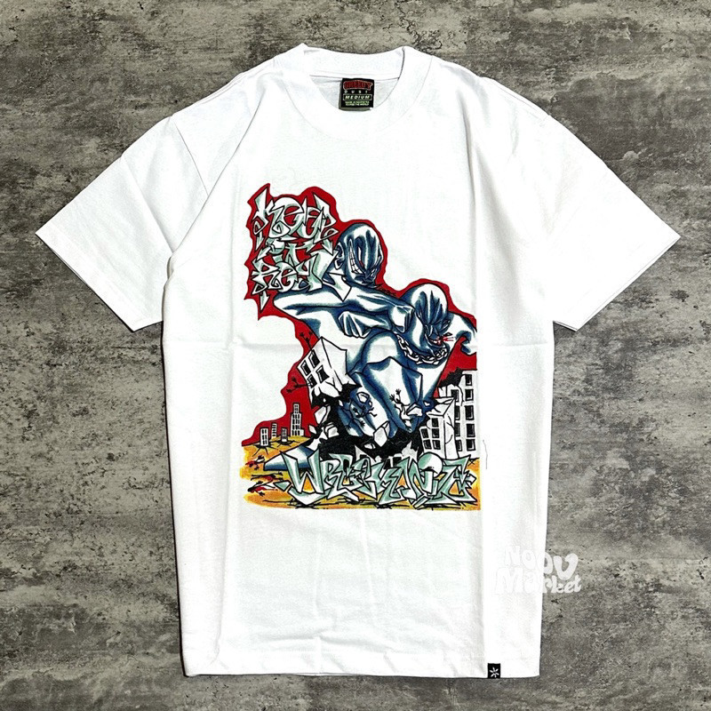 Keep It Real x Wreckonize - Split Tshirt - White | Original Merchandise