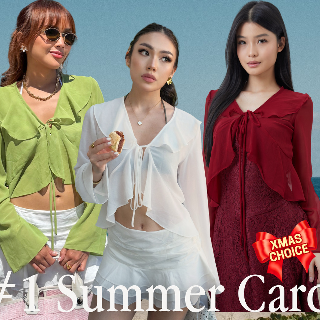 Shewearssugar - Arabella Cardigan | Outer Wanita Ruffle | Blouse Crop Wanita | Cardigan Ruffle Korea