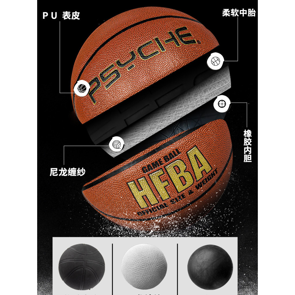 PSYCHE 7th Gold Standard Series Wearresistant PU Basketball for Indoor and Outdoor School Training