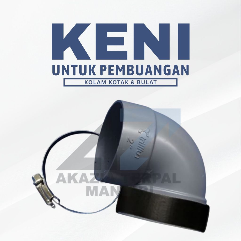 Keni L pembuangan Kolam 2 inch / 2dim pipa knee L