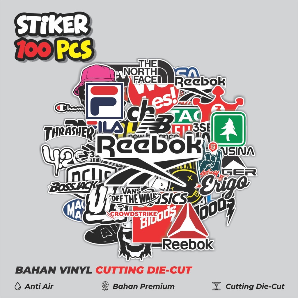 Terbaru 50 pcs Stiker Brand Distro Dekorasi Lucu Kreatif untuk Notebook, Skateboard, HP