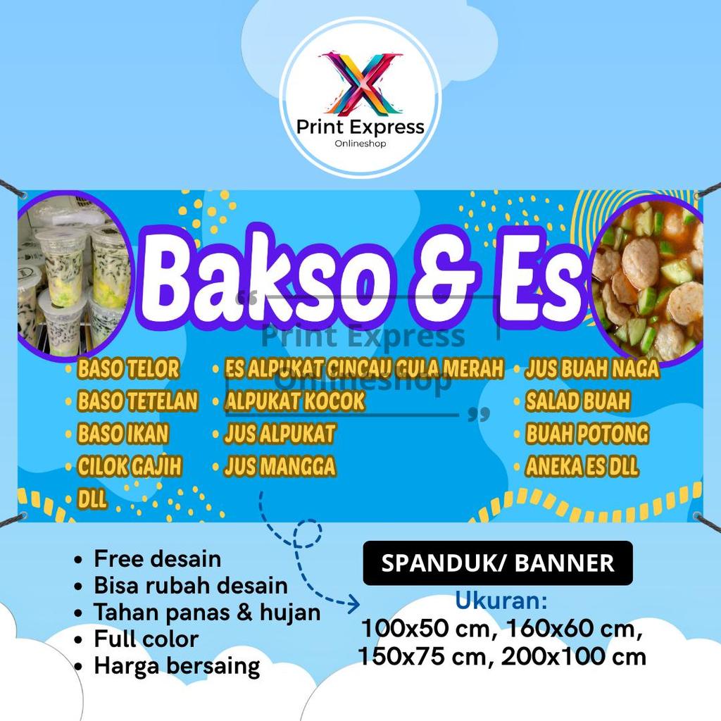 SPANDUK BANNER Bakso & Es Biru Bisa Request Desain