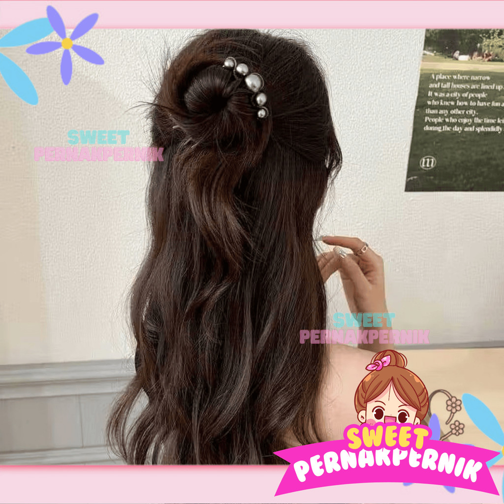 Sirkam Rambut Tusuk Konde Mutiara Fashion Korea Import Premium