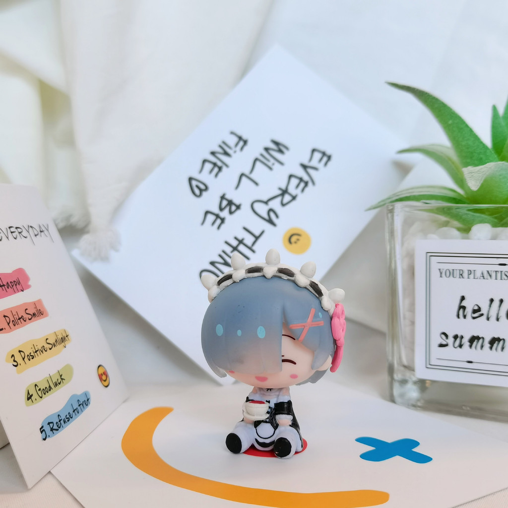 Cute Rem Figure Emilia Ram Statues Re Zero Starting Life in Another World Japanese Anime Sculpture H