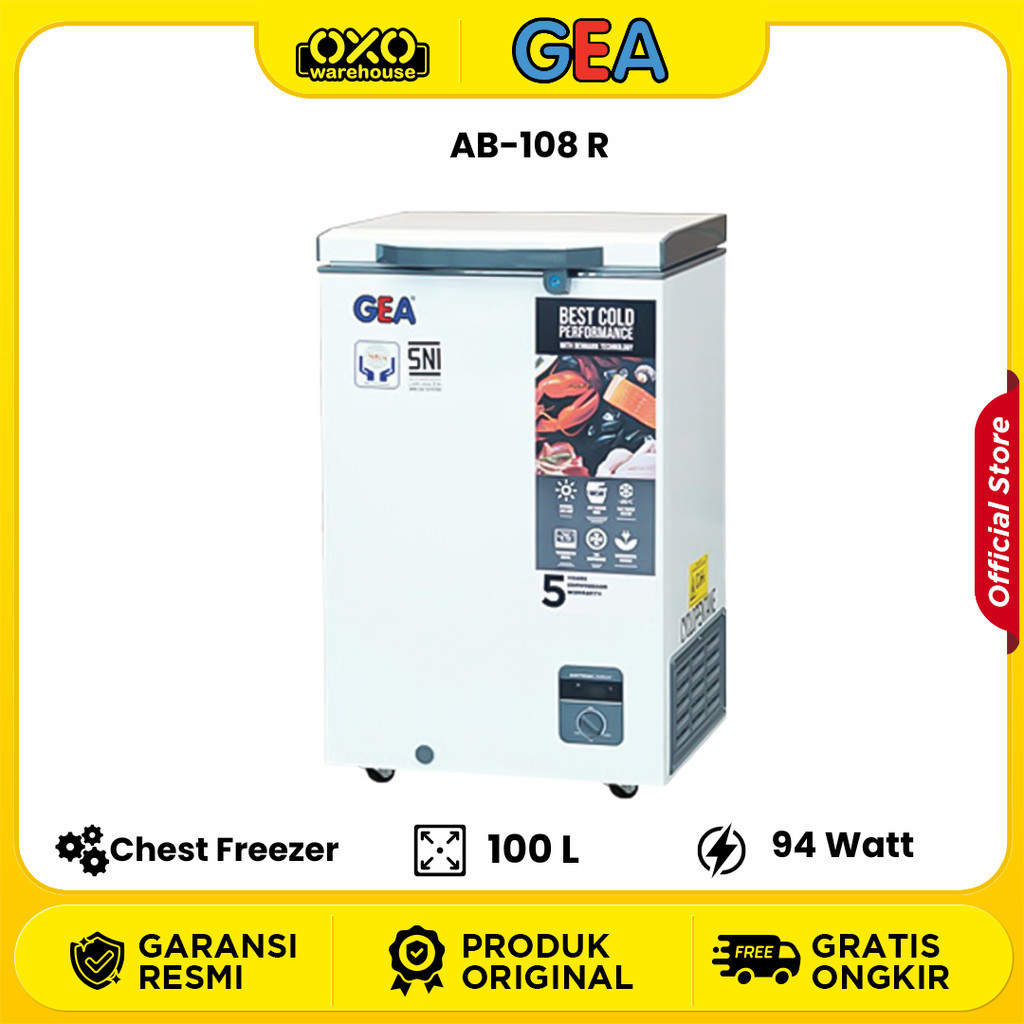 [NEW] GEA Chest Freezer AB-108-R (100 Liter) Garansi Resmi Original