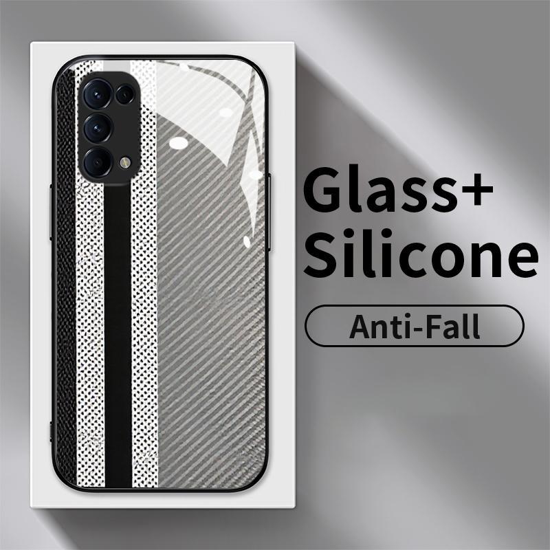 Kaca Glass Case OPPO Reno5 4G 5G Reno7 Reno4 Reno2 F Z Reno 3 4 Lite K Reno6 Reno8 8T Reno11 Silicon