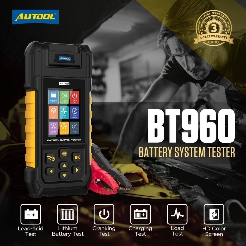 AUTOOL BT960 Battery Tester Lithium Battery Leakage Monitoring