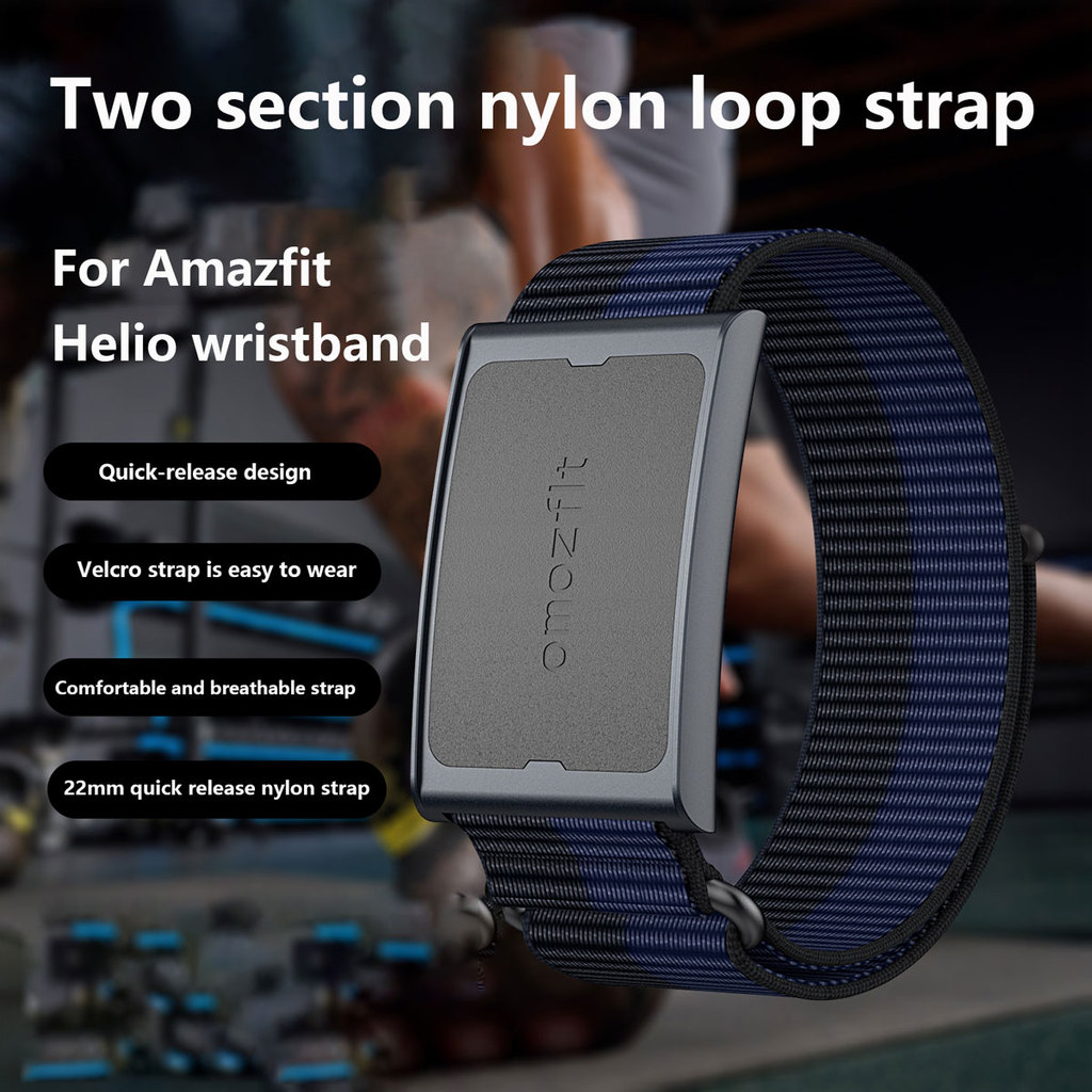 For  Huami Amazfit Helio wristband strap, two nylon loop wristband, 22mm universal replacement strap