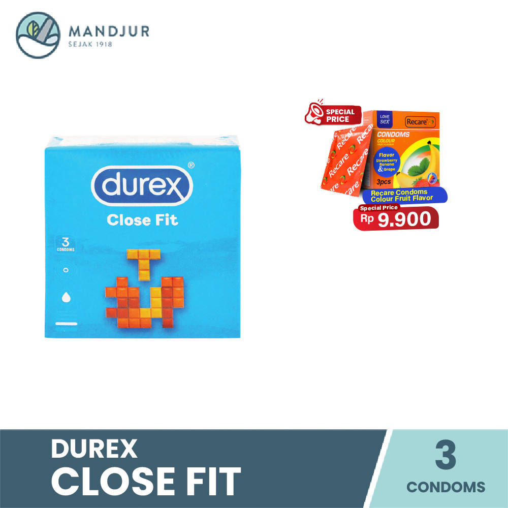 Kondom Durex Close Fit Kondom Ketat Kondom Aman Pria Isi 3 - Kondom Aman
